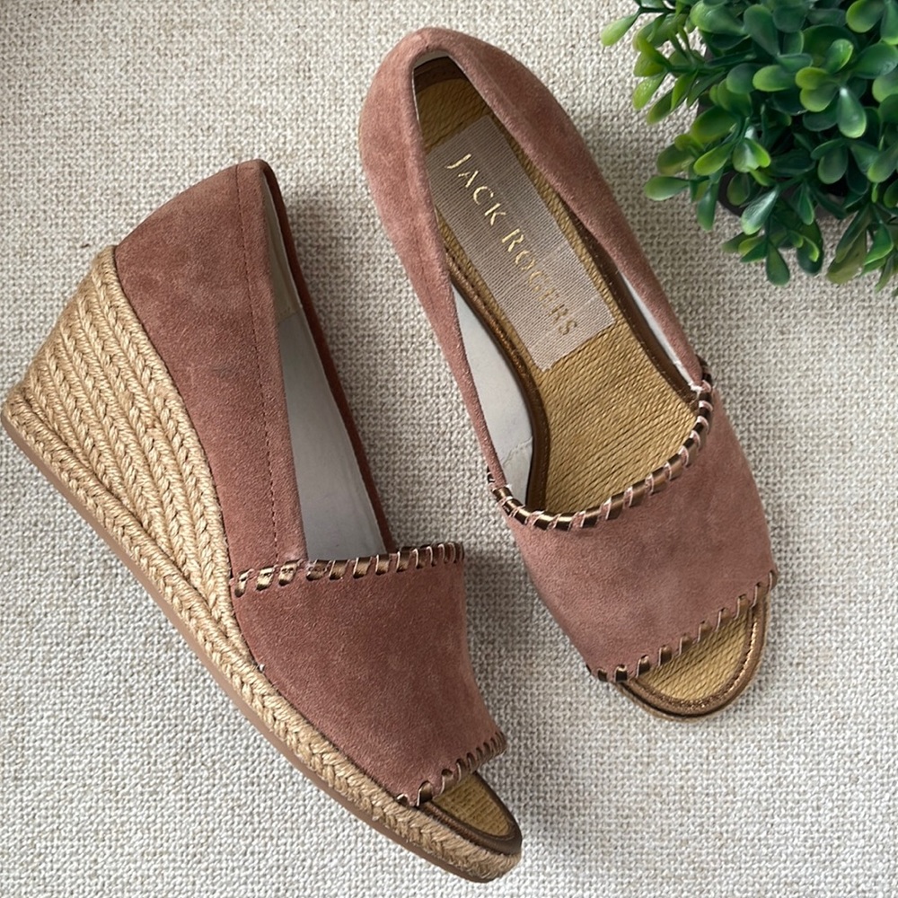 Jack Rogers Brown Palmer Wedges women’s 6.5